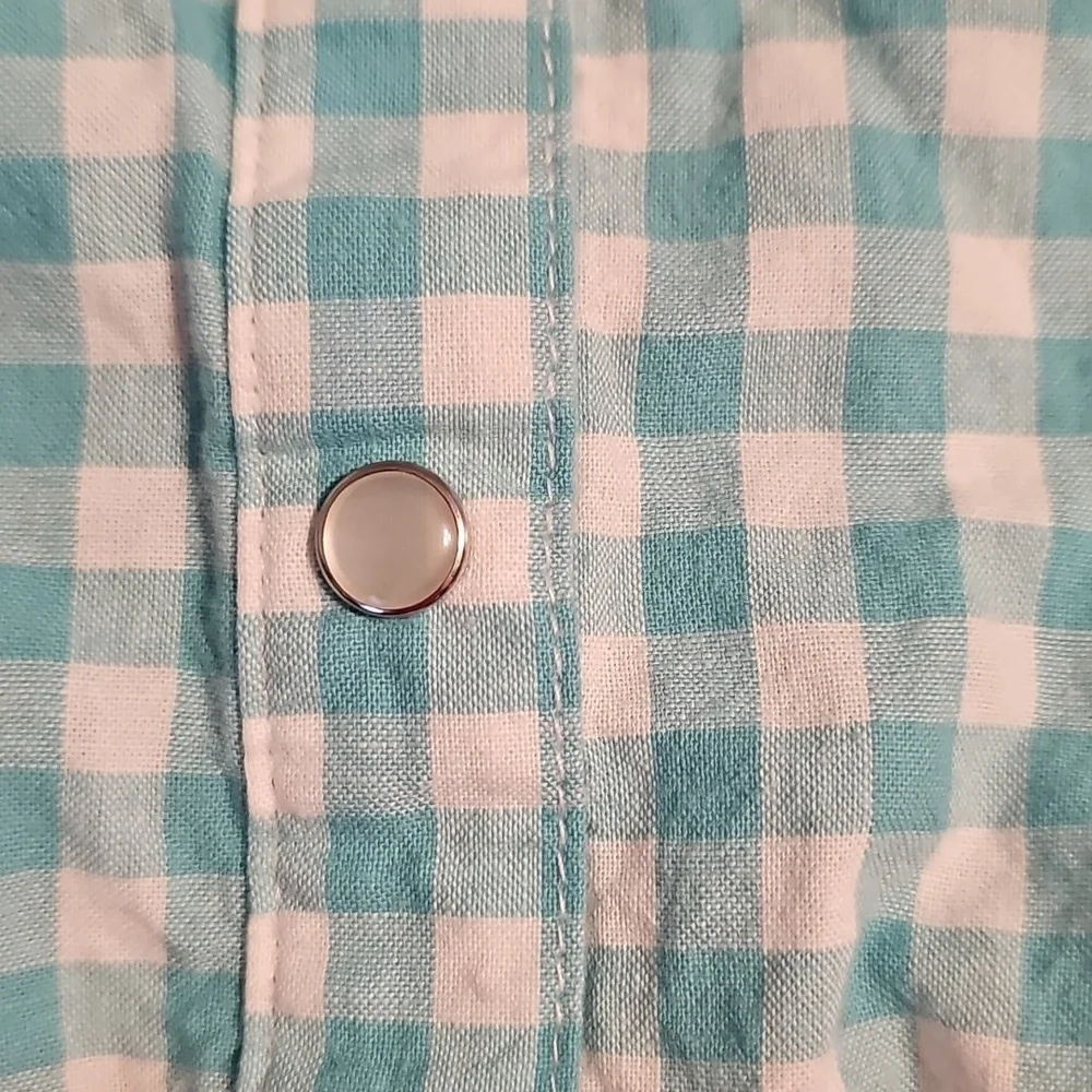 OshKosh Genuine Kids Blue Checkered Shirt and Orange Skirt Set